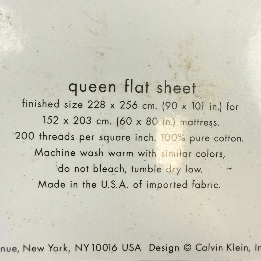Calvin Klein Khaki Collection Queen Flat Sheet Black Currant 100% Cotton New